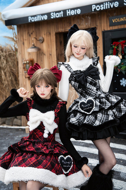 Sweet Lolita JSK - Letters & Poems · Snowy Night, 2 Colors, Ruffled, Printed, Layered - additional product view 5
