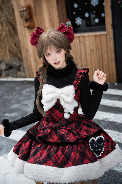 Sweet Lolita JSK - Letters & Poems · Snowy Night, 2 Colors, Ruffled, Printed, Layered - additional product view 9