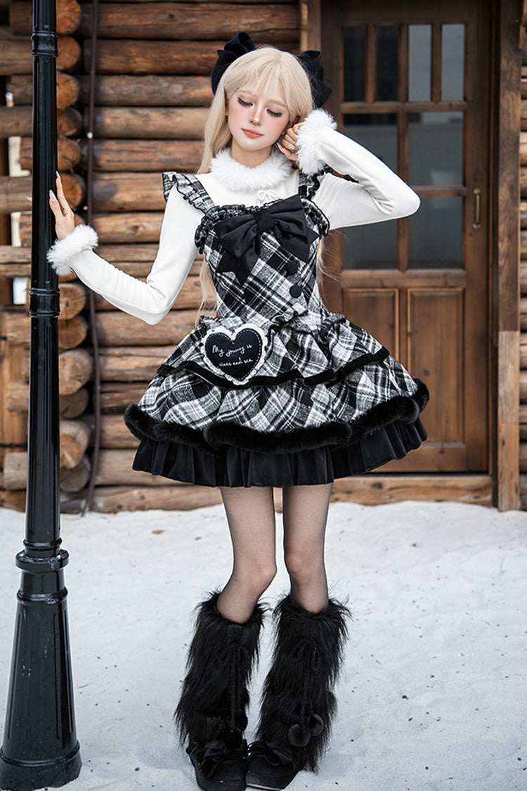 Sweet Lolita JSK - Letters & Poems · Snowy Night, 2 Colors, Ruffled, Printed, Layered - additional product view 13