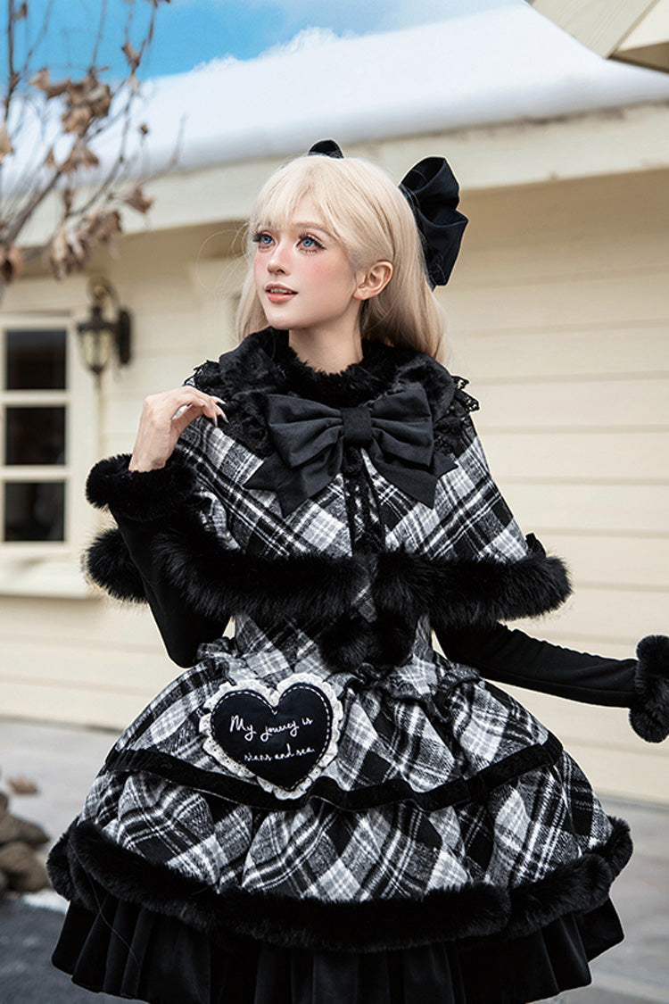 Sweet Lolita JSK - Letters & Poems · Snowy Night, 2 Colors, Ruffled, Printed, Layered - additional product view 14
