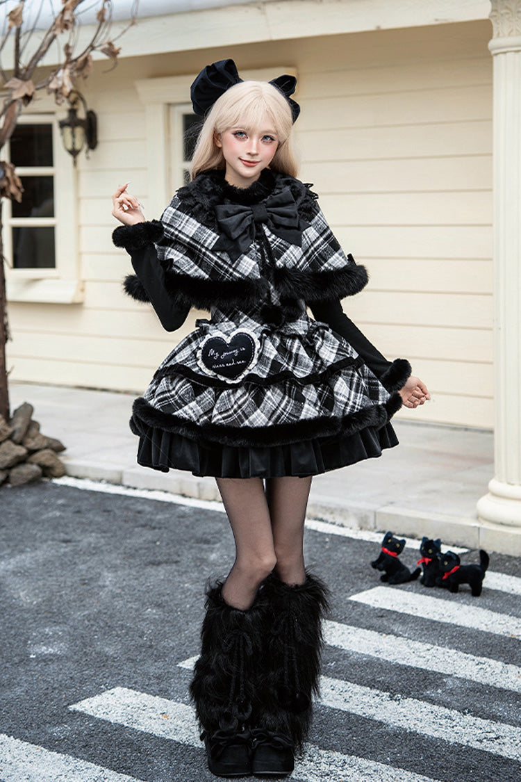 Sweet Lolita JSK - Letters & Poems · Snowy Night, 2 Colors, Ruffled, Printed, Layered - additional product view 16