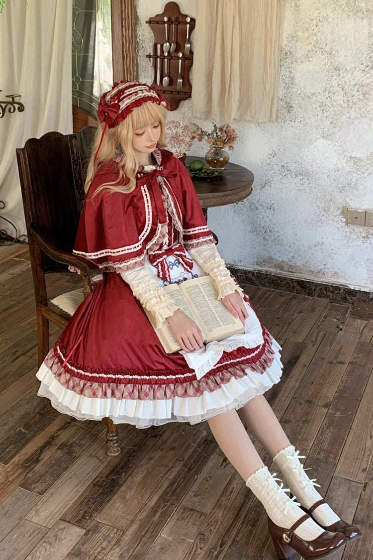 Sweet Lolita JSK - Little Red Riding Hood, Red, Ruffled, Bow Detail - additional product view 7
