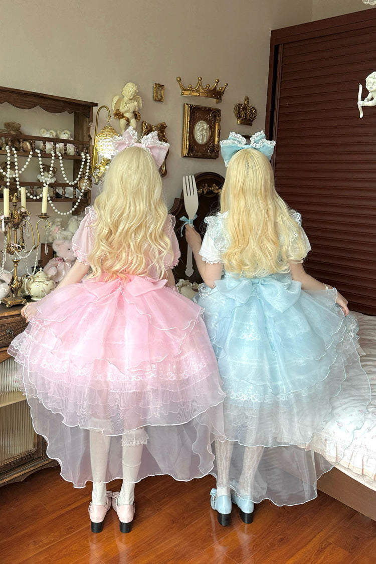 Sweet Lolita JSK - Lotus Butterfly Heart, Pink, Lace Trim, Ruffled, Layered - additional product view 11
