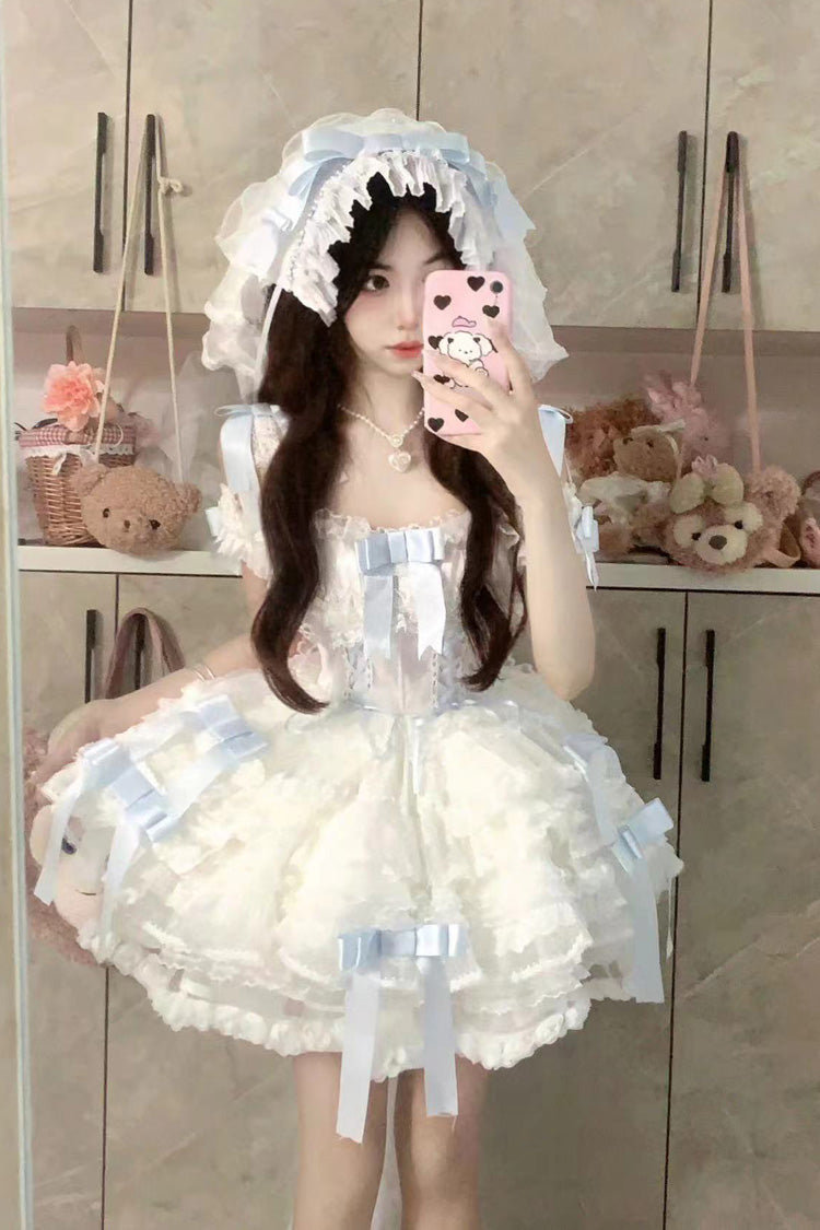 Sweet Lolita JSK - Love Song Multi-layered, 3 Colors, Ruffled, Bow Detail, Lace Trim - additional product view 6