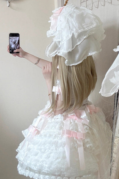 Sweet Lolita JSK - Love Song Multi-layered, 3 Colors, Ruffled, Bow Detail, Lace Trim - additional product view 7
