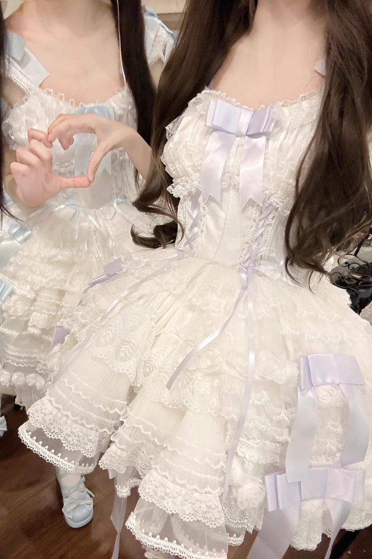 Sweet Lolita JSK - Love Song Multi-layered, 3 Colors, Ruffled, Bow Detail, Lace Trim - additional product view 9