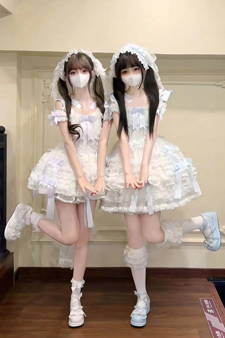Sweet Lolita JSK - Love Song Multi-layered, 3 Colors, Ruffled, Bow Detail, Lace Trim - main product image