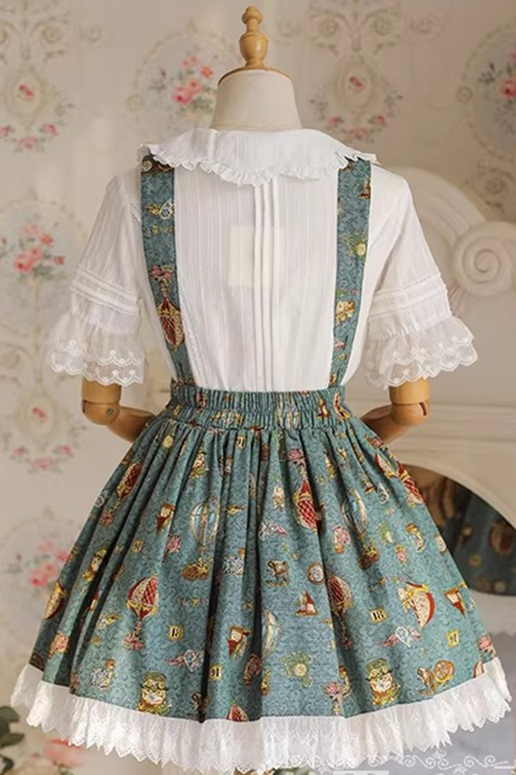 Sweet Lolita JSK - Mechanical Balloon, 2 Colors, Bow Detail, Lace Trim, Printed - additional product view 4