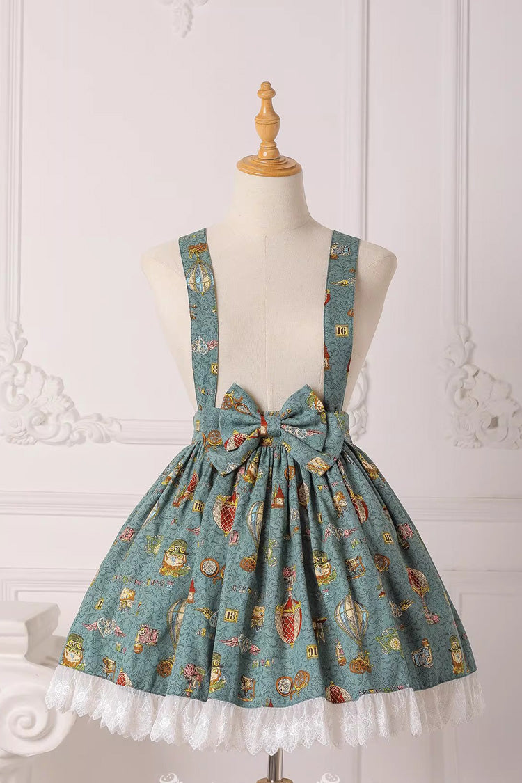 Sweet Lolita JSK - Mechanical Balloon, 2 Colors, Bow Detail, Lace Trim, Printed - additional product view 5