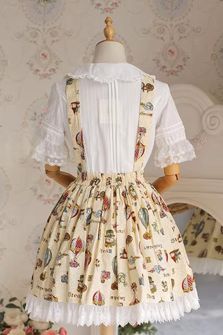 Sweet Lolita JSK - Mechanical Balloon, 2 Colors, Bow Detail, Lace Trim, Printed - additional product view 8