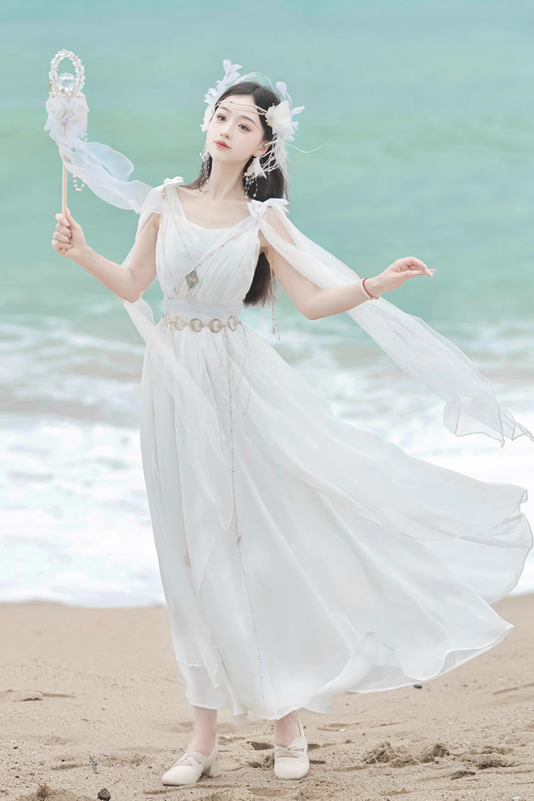 Sweet Lolita JSK - Messenger Of God, White, Ruffled - Tea Party Jumper Dress - additional product view 3
