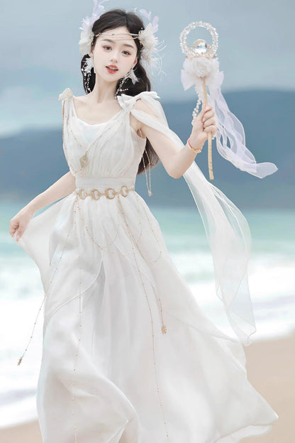 Sweet Lolita JSK - Messenger Of God, White, Ruffled - Tea Party Jumper Dress - additional product view 4