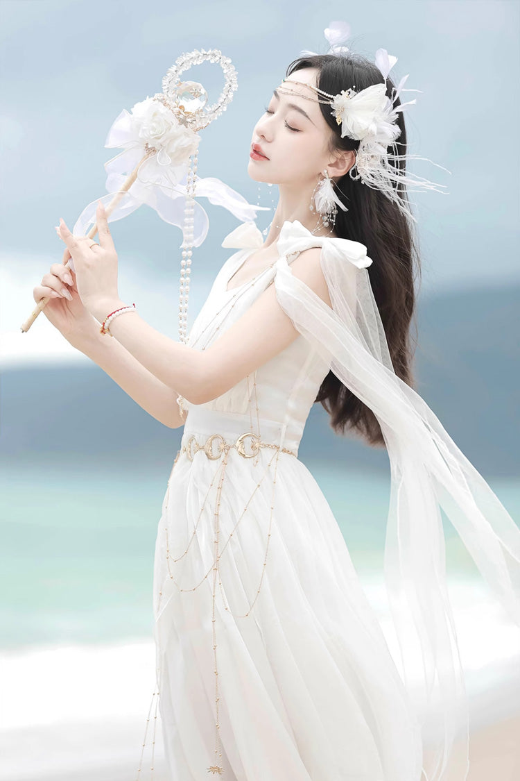 Sweet Lolita JSK - Messenger Of God, White, Ruffled - Tea Party Jumper Dress - additional product view 7