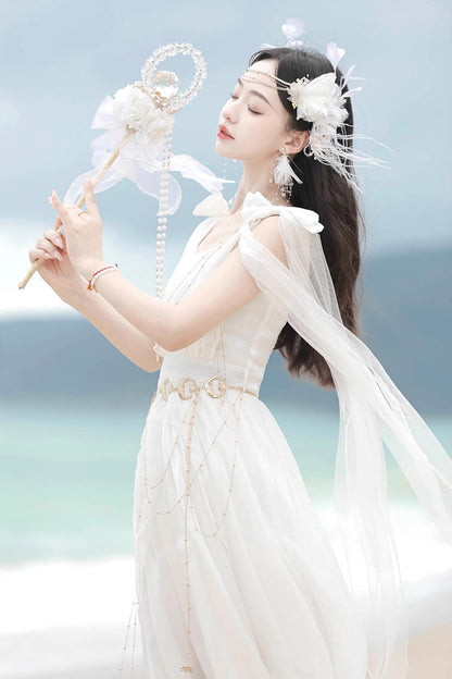 Sweet Lolita JSK - Messenger Of God, White, Ruffled - Tea Party Jumper Dress - additional product view 7