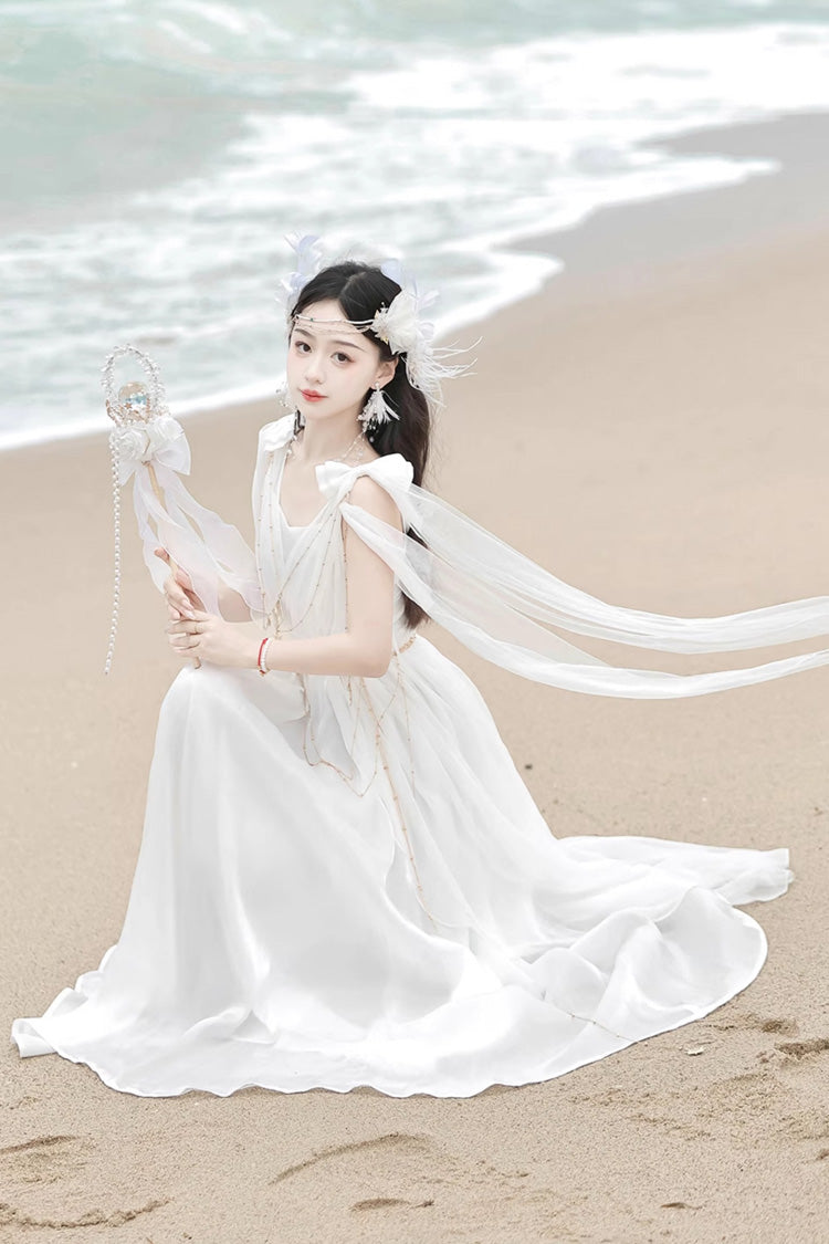 Sweet Lolita JSK - Messenger Of God, White, Ruffled - Tea Party Jumper Dress - additional product view 11