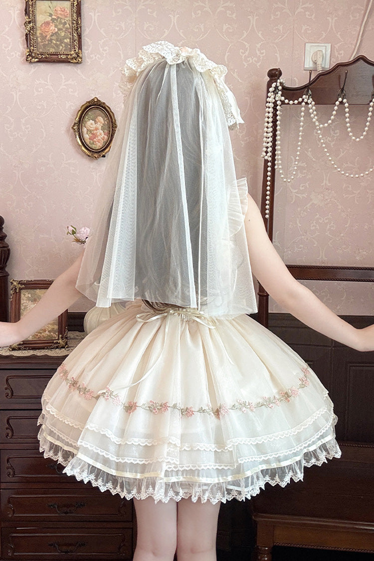 Sweet Lolita JSK - Mist Champagne, 3 Colors, Ruffled, Layered, Ballet-Inspired Style - additional product view 8