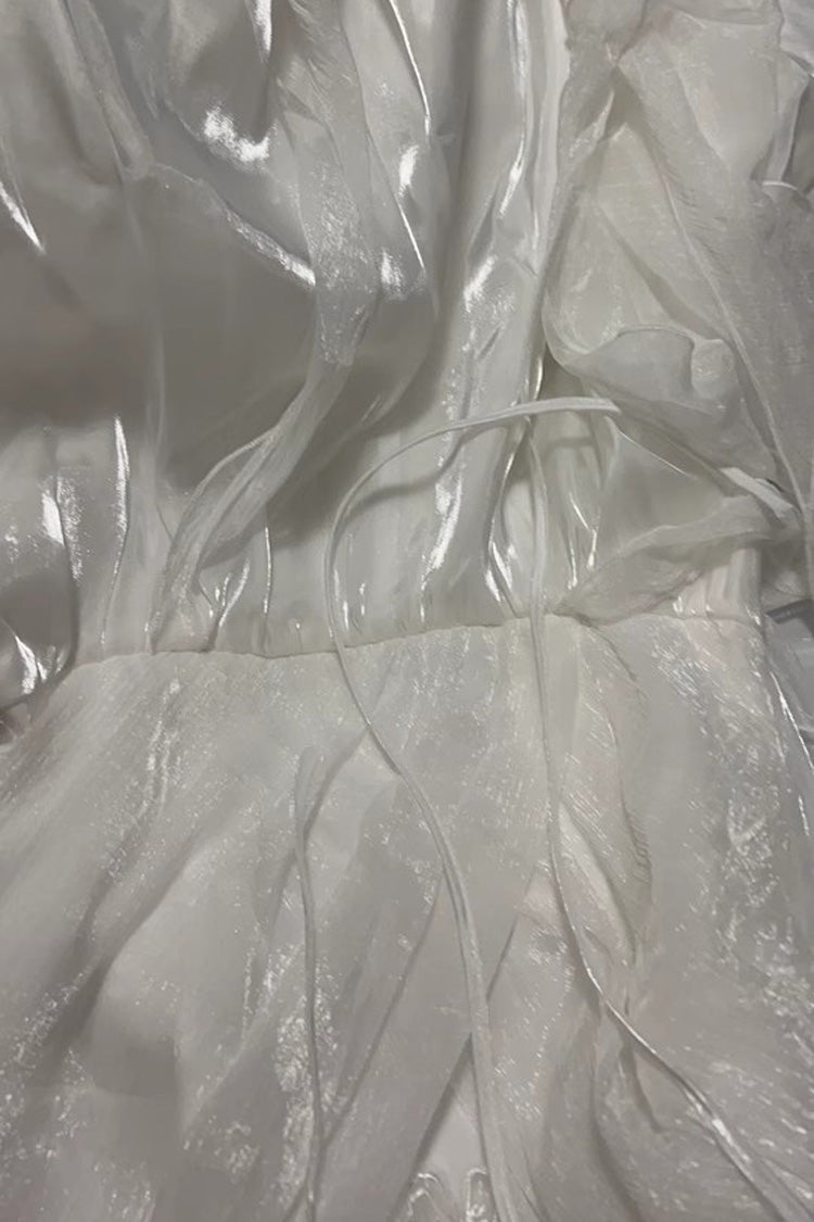Sweet Lolita JSK - Moonlight Chiffon Backless, White, Bow Detail - additional product view 5