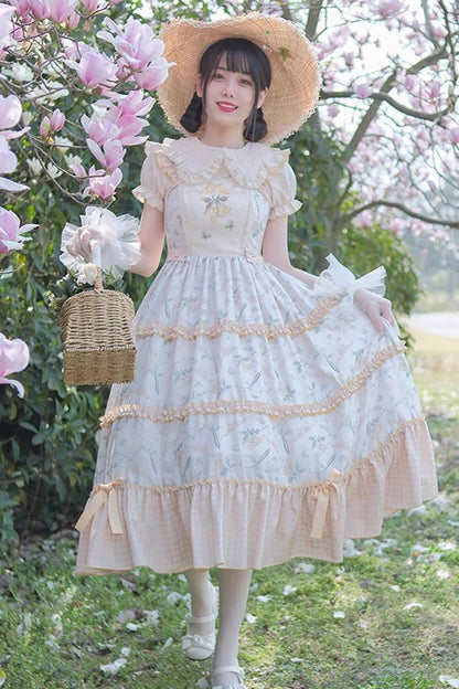 Sweet Lolita JSK - Multi-color Midsummer Print, Multi-Color, Embroidered, Ruffled, Printed - additional product view 2