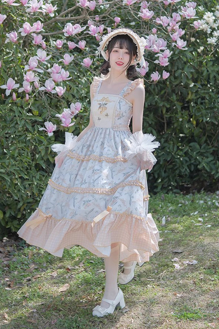 Sweet Lolita JSK - Multi-color Midsummer Print, Multi-Color, Embroidered, Ruffled, Printed - additional product view 5