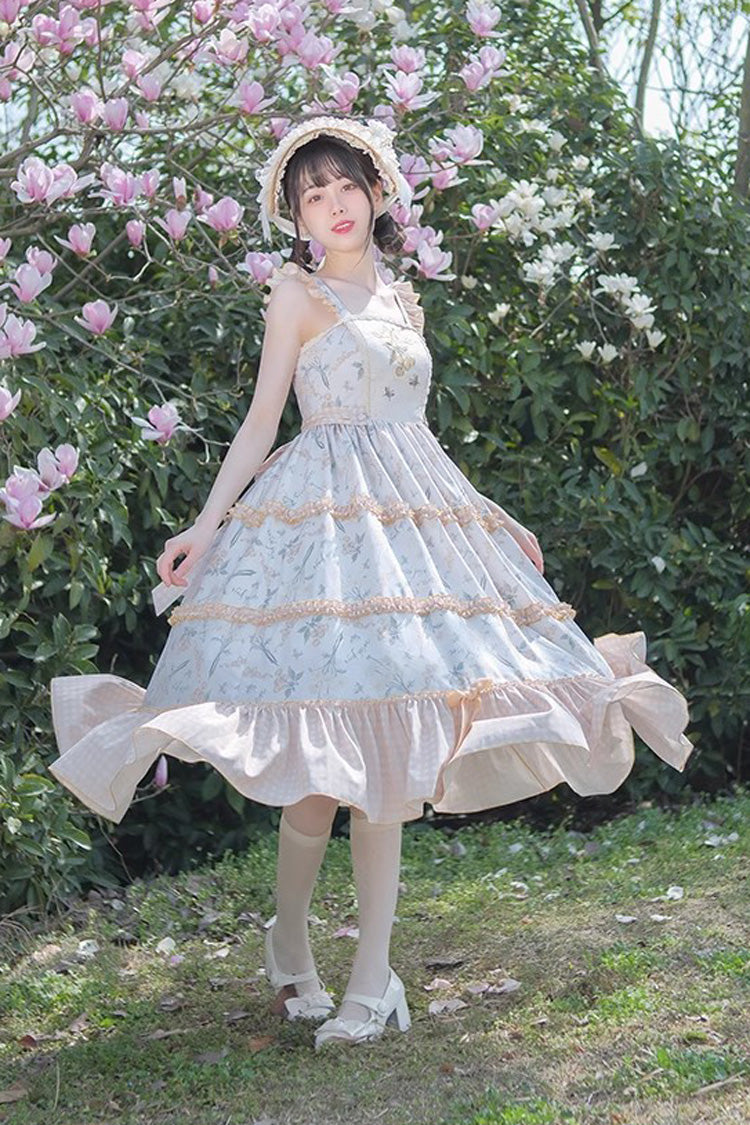 Sweet Lolita JSK - Multi-color Midsummer Print, Multi-Color, Embroidered, Ruffled, Printed - additional product view 7