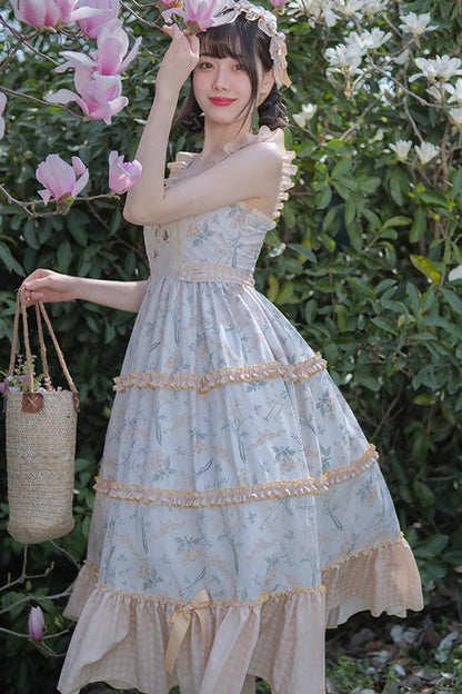 Sweet Lolita JSK - Multi-color Midsummer Print, Multi-Color, Embroidered, Ruffled, Printed - additional product view 8