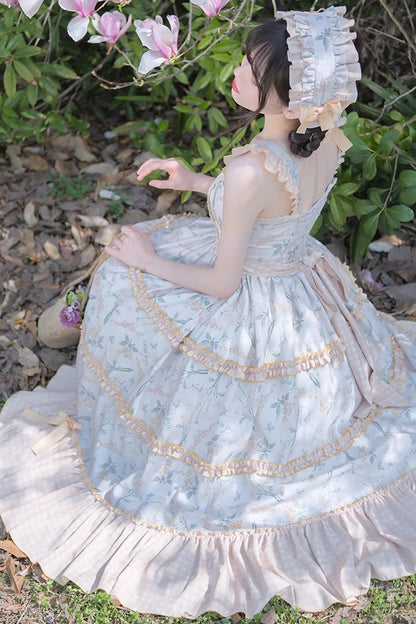 Sweet Lolita JSK - Multi-color Midsummer Print, Multi-Color, Embroidered, Ruffled, Printed - additional product view 9