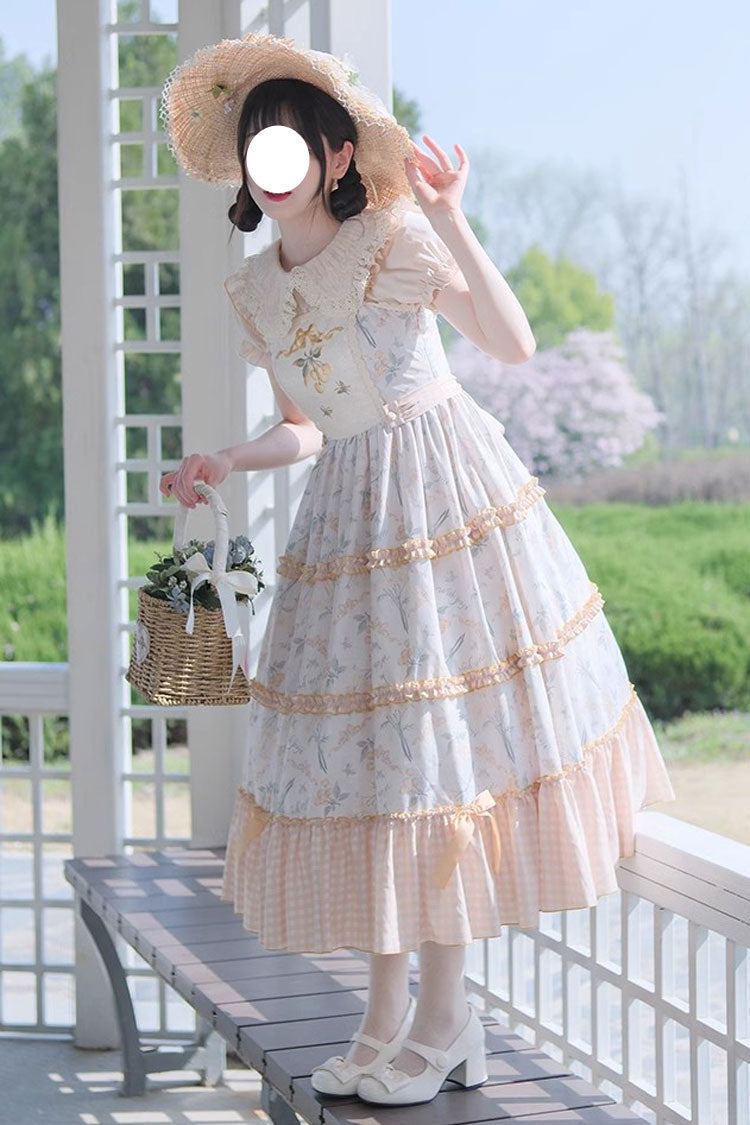 Sweet Lolita JSK - Multi-color Midsummer Print, Multi-Color, Embroidered, Ruffled, Printed - main product image