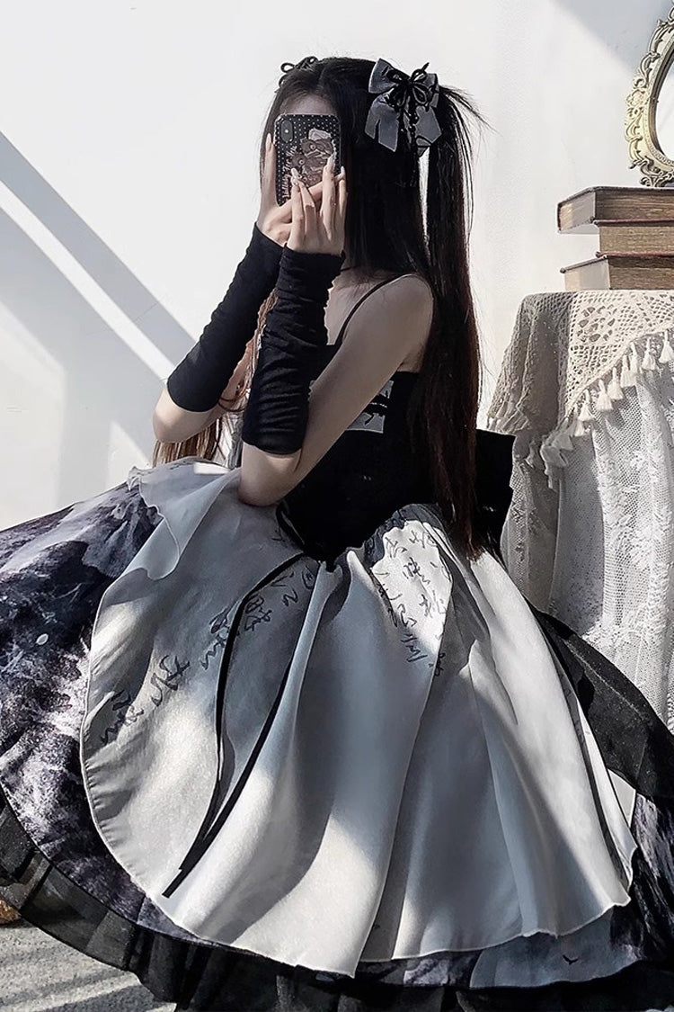 Sweet Lolita JSK - Multi-color Multi-layer Chinese, Multi-Color, Ruffled, Printed - additional product view 4