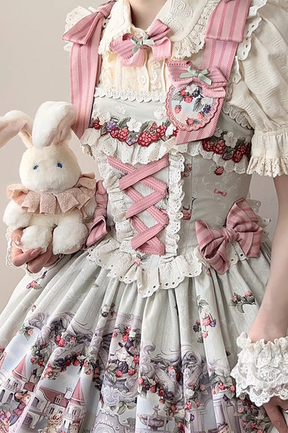 Sweet Lolita JSK - Multi-color Raspberry Wine Brew, Multi-Color, Printed - additional product view 8