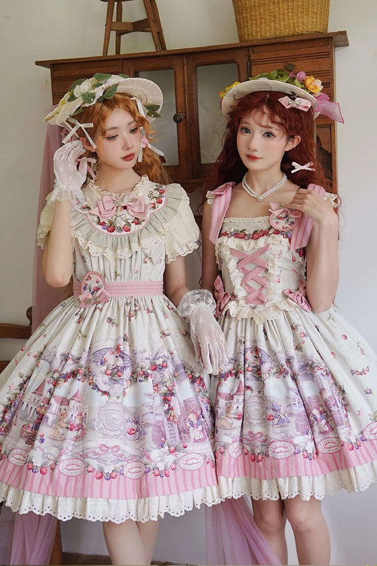 Sweet Lolita JSK - Multi-color Raspberry Wine Brew, Multi-Color, Printed - main product image