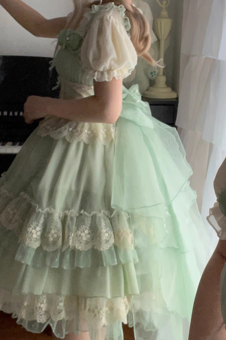 Sweet Lolita JSK - Multi-layer Annie's Tea Party, Green, Ruffled - additional product view 3