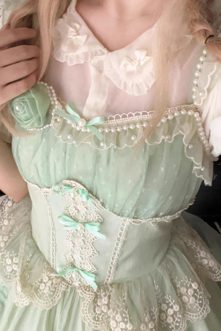 Sweet Lolita JSK - Multi-layer Annie's Tea Party, Green, Ruffled - additional product view 4