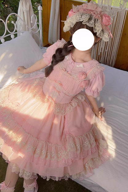 Sweet Lolita JSK - Multi-layer Annie's Tea Party, Pink, Ruffled - additional product view 2
