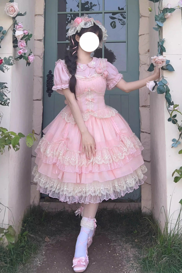 Sweet Lolita JSK - Multi-layer Annie's Tea Party, Pink, Ruffled - additional product view 3