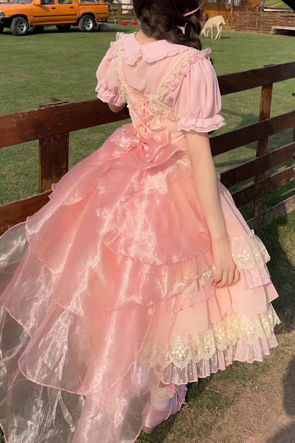 Sweet Lolita JSK - Multi-layer Annie's Tea Party, Pink, Ruffled - additional product view 4
