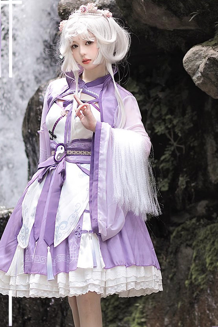 Sweet Lolita JSK - Multi-layer Little Taoist Priest, 2 Colors, Printed, Ruffled - additional product view 4
