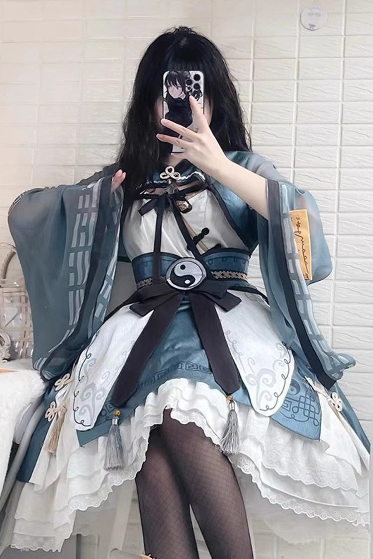 Sweet Lolita JSK - Multi-layer Little Taoist Priest, 2 Colors, Printed, Ruffled - additional product view 7