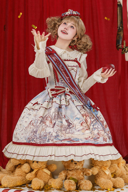 Sweet Lolita JSK - Nutcracker, Multi-Color, Bow Detail, Ruffled, Printed - additional product view 3