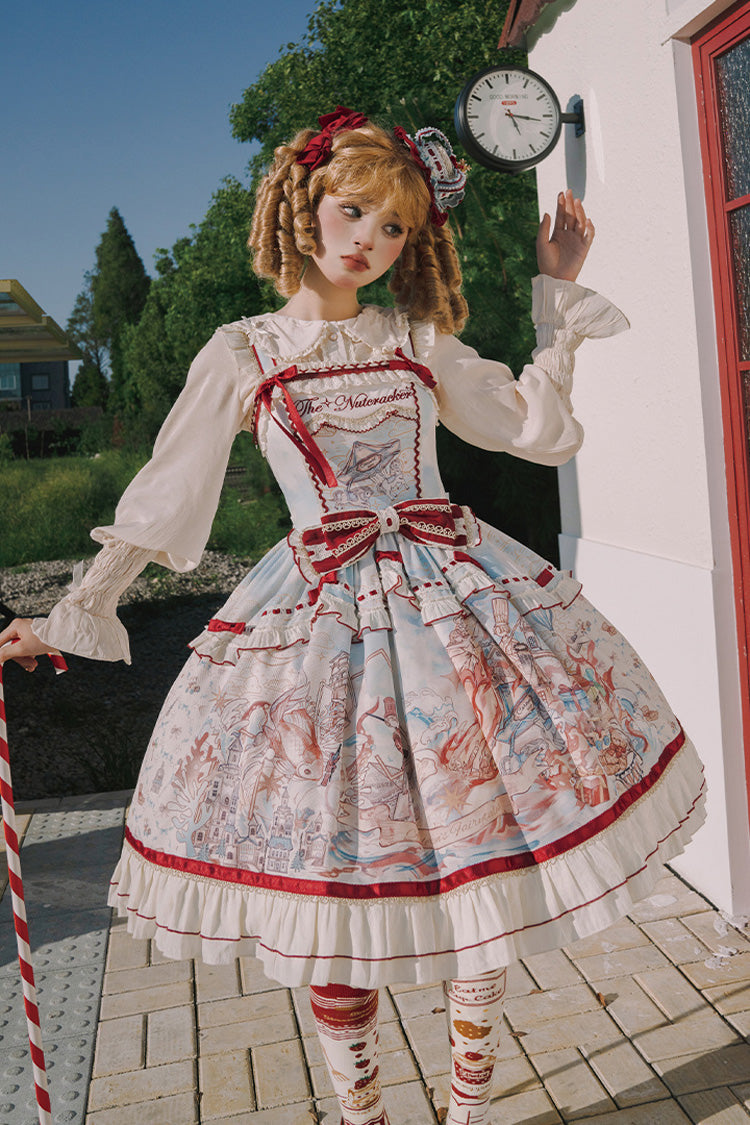 Sweet Lolita JSK - Nutcracker, Multi-Color, Bow Detail, Ruffled, Printed - additional product view 7