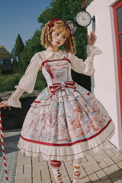 Sweet Lolita JSK - Nutcracker, Multi-Color, Bow Detail, Ruffled, Printed - additional product view 7