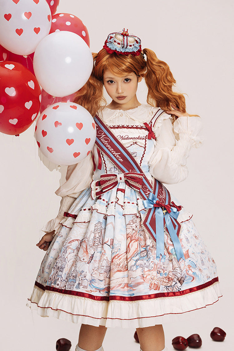 Sweet Lolita JSK - Nutcracker, Multi-Color, Bow Detail, Ruffled, Printed - additional product view 9