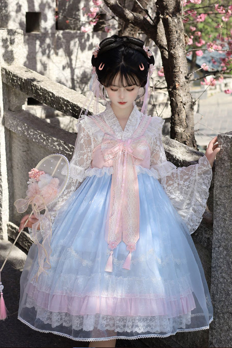 Sweet Lolita JSK - Peach Blossoms In Spring Fields, 3 Colors, Chinese-Inspired Style - additional product view 2