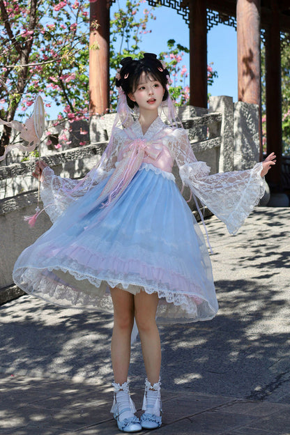 Sweet Lolita JSK - Peach Blossoms In Spring Fields, 3 Colors, Chinese-Inspired Style - additional product view 6