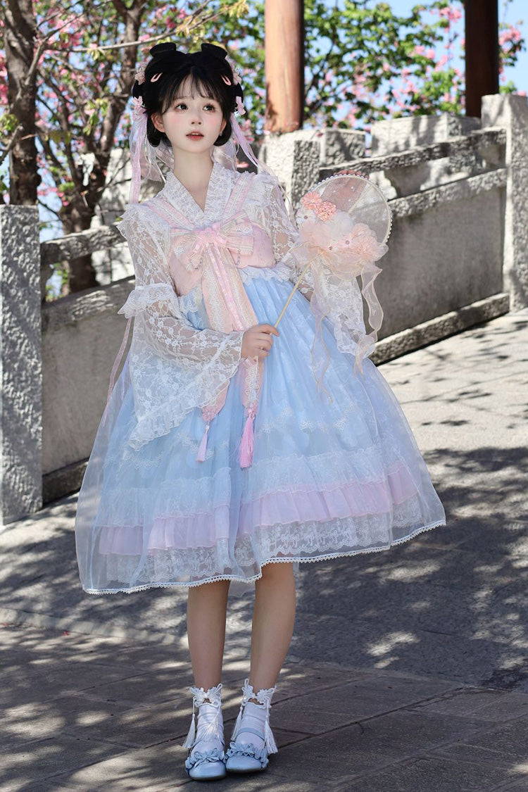 Sweet Lolita JSK - Peach Blossoms In Spring Fields, 3 Colors, Chinese-Inspired Style - additional product view 7