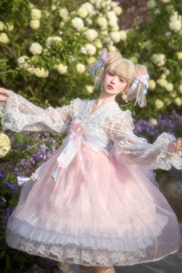 Sweet Lolita JSK - Peach Blossoms In Spring Fields, 3 Colors, Chinese-Inspired Style - additional product view 9