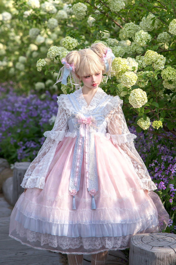 Sweet Lolita JSK - Peach Blossoms In Spring Fields, 3 Colors, Chinese-Inspired Style - additional product view 13