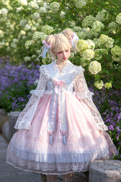 Sweet Lolita JSK - Peach Blossoms In Spring Fields, 3 Colors, Chinese-Inspired Style - additional product view 13