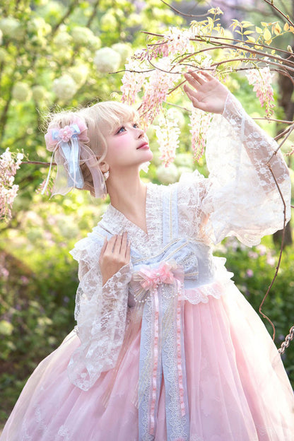 Sweet Lolita JSK - Peach Blossoms In Spring Fields, 3 Colors, Chinese-Inspired Style - additional product view 14