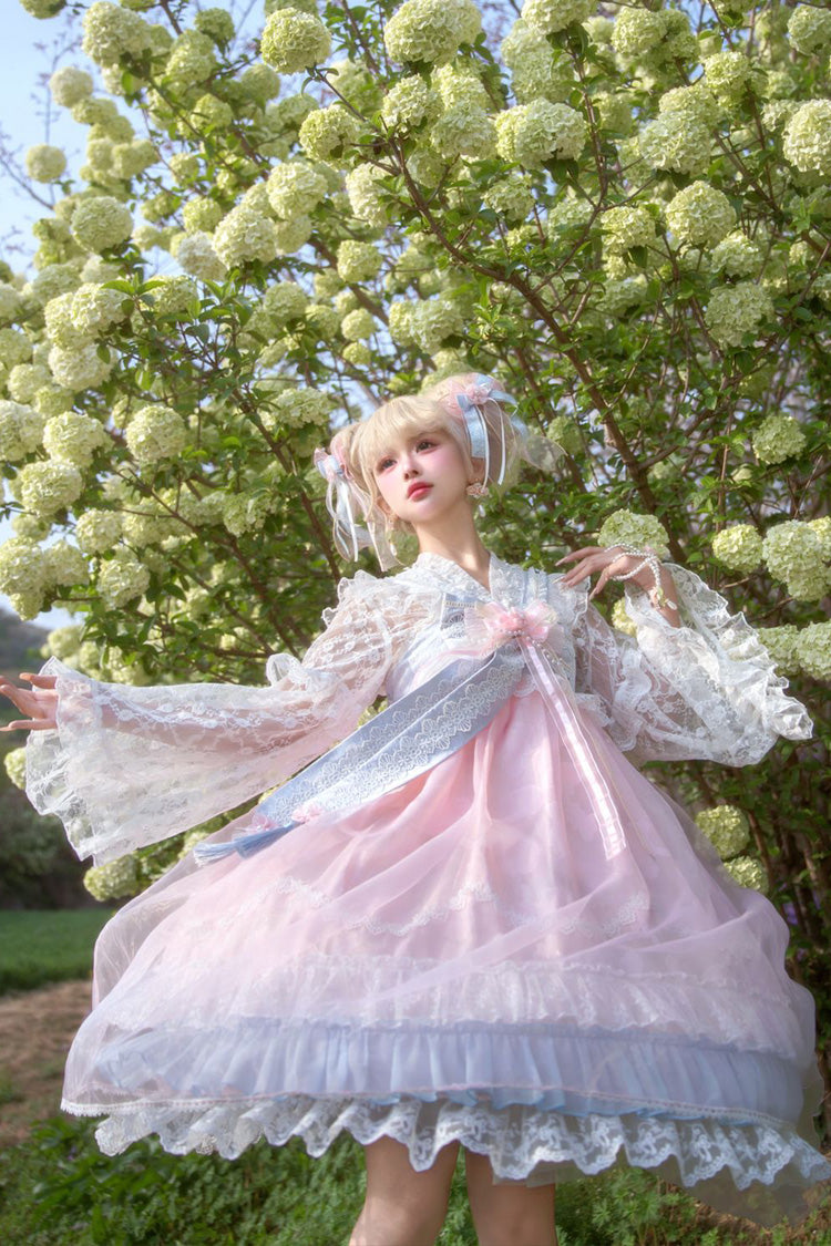 Sweet Lolita JSK - Peach Blossoms In Spring Fields, 3 Colors, Chinese-Inspired Style - additional product view 15