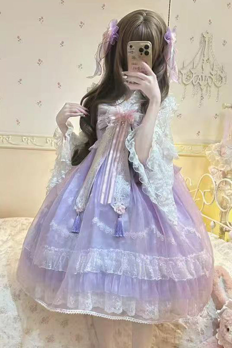 Sweet Lolita JSK - Peach Blossoms In Spring Fields, 3 Colors, Chinese-Inspired Style - additional product view 17